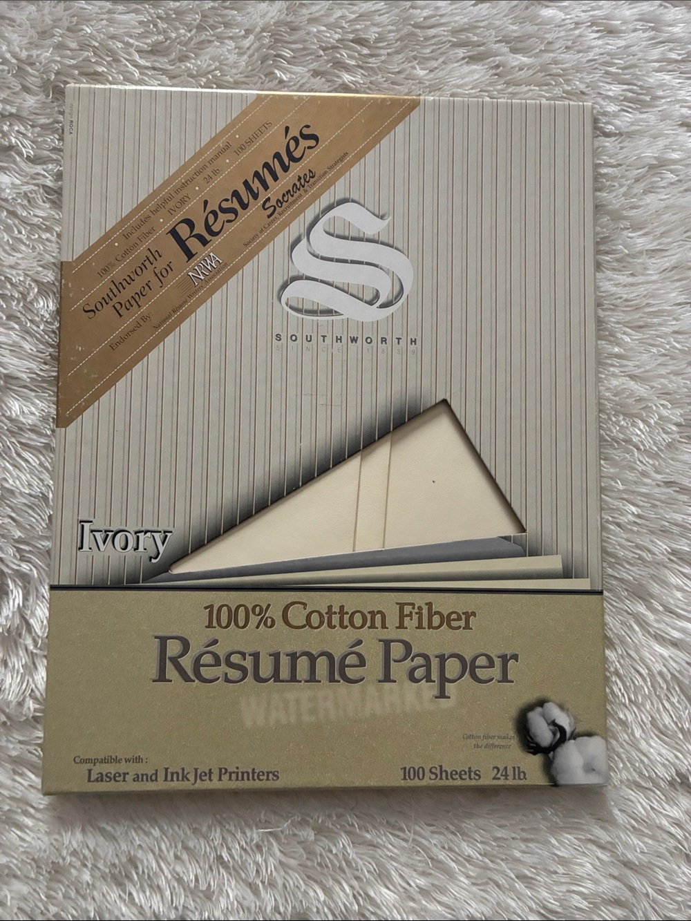 Ivory Resume Paper - 100% Cotton Fiber, 100 Sheets